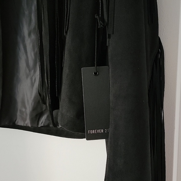 Forever 21 Black Suede Fringe Jacket - Picture 4 of 8